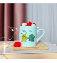 Pikachu Tasarımlı Kişiye Özel Yeşil Türk Kahvesi Fincanı