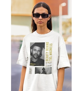 Beauty Behind The Madness The Weeknd Baskılı Unisex Oversize Tişört