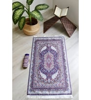 Taşınabilir Ipek Dokulu Keseli Seccade Kilim Desen S1001113
