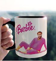 Kişiye Özel Recep İvedik Barbie Pilates Tasarımlı Beyaz Kupa Bardak