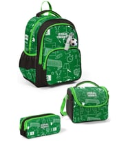 Kids Yeşil Futbol Desenli 3'lü Okul Çanta Seti SET0133247