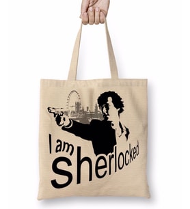 I Am Sher Locked Sherlock Holmes Gun Bez Çanta Uzun Saplı