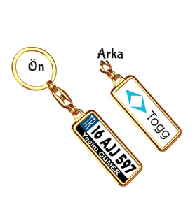 Kişiye Özel Togg Logo Tema Plaka Anahtarlık (Altın)