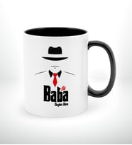BK Gift Kişiye Özel Babalar Günü Hediyesi Baba Godfather Tasarımlı Siyah Beyaz Kupa Bardak-17