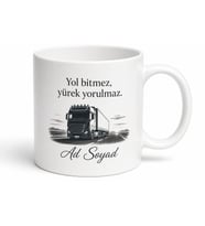 Tır Silüetli Şoför Hediyesi Özel Tasarım Baskılı Porselen Kupa Bardak