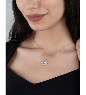 Sedef Taşlı Gümüş Mihrimah Kolye