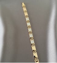 Taşlı Kare Desen Xuping Bileklik (Altın)