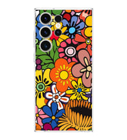 PrintiFy Samsung Galaxy S23 Ultra ile Uyumlu 1mm Slim Fit Retro Colors 2 Baskılı Şeffaf  Kılıf