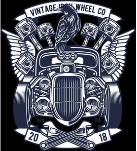 Vintage Araba Sticker 10x10 cmRenkli Sticker