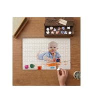 Boya Yapan Sevimli Çocuk Tasarımı 240 parça Ahşap Puzzle Ahşap Kutuda MP00682