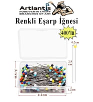 Eşarp İğnesi Renkli 400 lü 1 Paket Türban İğnesi Başörtüsü Toplu İğne Şal Düğün Nikah Nişan Kına Sünnet Takı İğnesi (Çok Renkli)