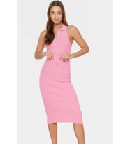 Kadın Triko Midi Elbise Kemerli Bodycon Slim Kalıp Günlük Kullanım Yaz Aylarının Vazgeçilmezi
