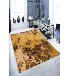 Sarı Kaymaz Tabanlı Yıkanabilir Modern Salon Halıları AR296 - 100 x 160 cm