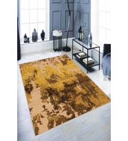 Sarı Kaymaz Tabanlı Yıkanabilir Modern Salon Halıları AR296 - 100 x 160 cm