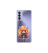 Tecno Camon 18 ile Uyumlu Splash Tilki Tasarımlı Şeffaf Silikon Kılıf