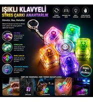 Işıklı Klavyeli Stres Çarkı Anahtarlık