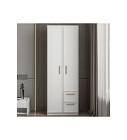 Vespera Çıta detaylı, 2 Kapaklı, Çekmeceli Gardırop Beyaz, 60 cm