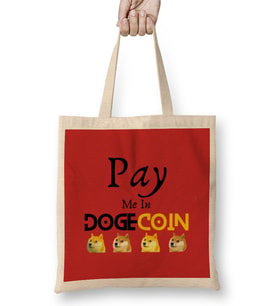 Pay Me In Dogecoin Bez Çanta Uzun Saplı
