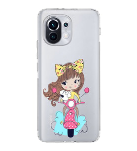 Xiaomi  Mi 11  Kamera Korumalı Kapak Vespagirl Tasarımlı Şeffaf  Kılıf