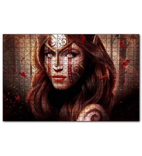Cakapuzzle Amazon Savaşçı Kadını ve Orman Puzzle Yapboz MDF (Ahşap) (120 Parça)