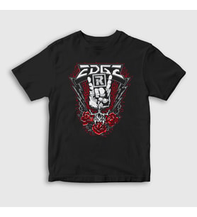 Presmono Unisex Çocuk Siyah Skull Güreş Wwe Edge T-Shirt 524862tt