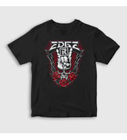Presmono Unisex Çocuk Siyah Skull Güreş Wwe Edge T-Shirt 524862tt