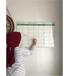Kağıt Aylık Planlayıcı Takvim Akıllı Tahta Yazı Tahtası + Kalem Duvara Cama Tahtaya Uygulanır