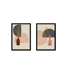 Line Art Çiçekler İkili Çerçeveli Mdf Tablo Seti