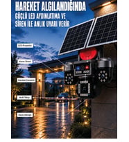 Lexroo 4 Kameralı 4G SIM Kart Destekli Güneş Enerjili Akıllı Güvenlik Kamerası