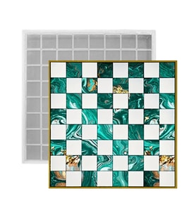 Tahtakale Toptancı Epoksi YERLİ Silikon Kalıp Satranç ve Dama Tahtası Kalıbı 25.5x25.5 CM