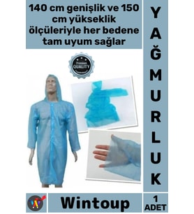 #Yağmurluk Su Geçirmez Şeffaf Kapüşonlu Acil Durum Koruyucu Standart Beden Tek Eko Pratik Yağmurluk