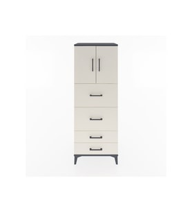Hyperion Dolap 2 Raflı 4 Çekmeceli 2 Kapaklı 60x44x163 Antrasit-Aytaşı