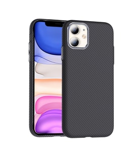 Apple iPhone 11 Uyumlu Kılıf M-safe Şarj Özellikli Karbon Fiber Görünümlü Zore Gros Kapak (Siyah)