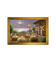 Manzara Temalı Kanvas Tablo 80 x 110 cm Gold Çerçeve