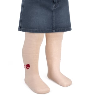 Civil Baby Kurdele Desen 6- Bebek Kız Külotlu Çorap - Bej