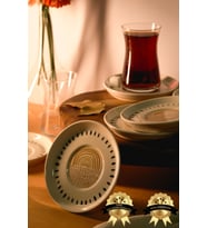 Yakamoz 6'lı Porselen Çay Tabağı Seti 12 cm Beyaz