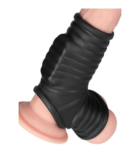 Vibrating Wave Knights Ring with Scrotum Sleeve
