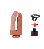 OdinsShop İki Uçlu Vantuzlu Belden Bağlamalı Yeni Nesil Realistik Çatal Dildo Penis