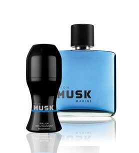 AVON Musk Marine  75ml EDT +  Roll-On Deodorantlı  Erkek Parfüm Seti