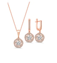 Girdap Kolye Küpe Gümüş Set