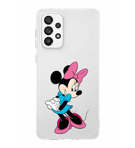 Samsung Galaxy A73  Kapak Minnie Mouse Tasarımlı Şeffaf Silikon Kılıf