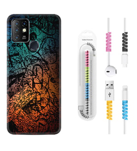 INFINIX Hot 8 9 10 11S Hot 10 Play 10T Kılıf Kablo Koruma Spiral Silikon İşaretler Tuval 1716