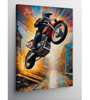 Kanvas Tablo Cross Motosiklet