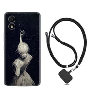 TCL 303 Kılıf Resimli Boyun Askılı İpli Desenli Silikon Star Woman 1332