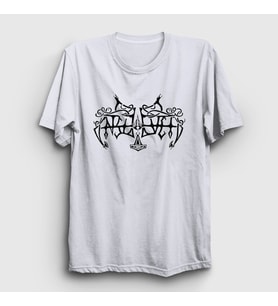 Presmono Unisex Beyaz Logo Metal Enslaved T-Shirt 527841tt (Beyaz)