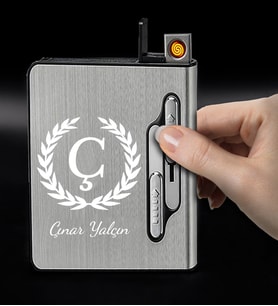 Kişiye Özel İsim Tasarımlı USB Şarjlı Çakmak Tabaka