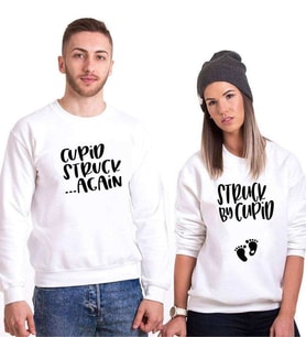 Tshirthane Cupid Struck Agin Sevgili Kombinleri Sweatshirt Kombini (Tek Ürün Fiyatıdır.)