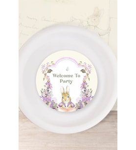 Pink Rabbit Pembe Tavşan Temalı Tabak Sticker (Etiket) 15'li * Yapışkanlı Kağıt
