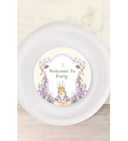 Pink Rabbit Pembe Tavşan Temalı Tabak Sticker (Etiket) 15'li * Yapışkanlı Kağıt