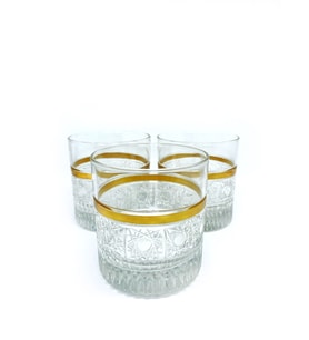 Tek Kişilik Yaldızlı Kristal Kesme Viski Bardağı